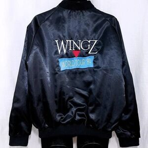 WingZ World Tour 89 Satin Bomber Jacket Vintage 80s Informix Software Made In US